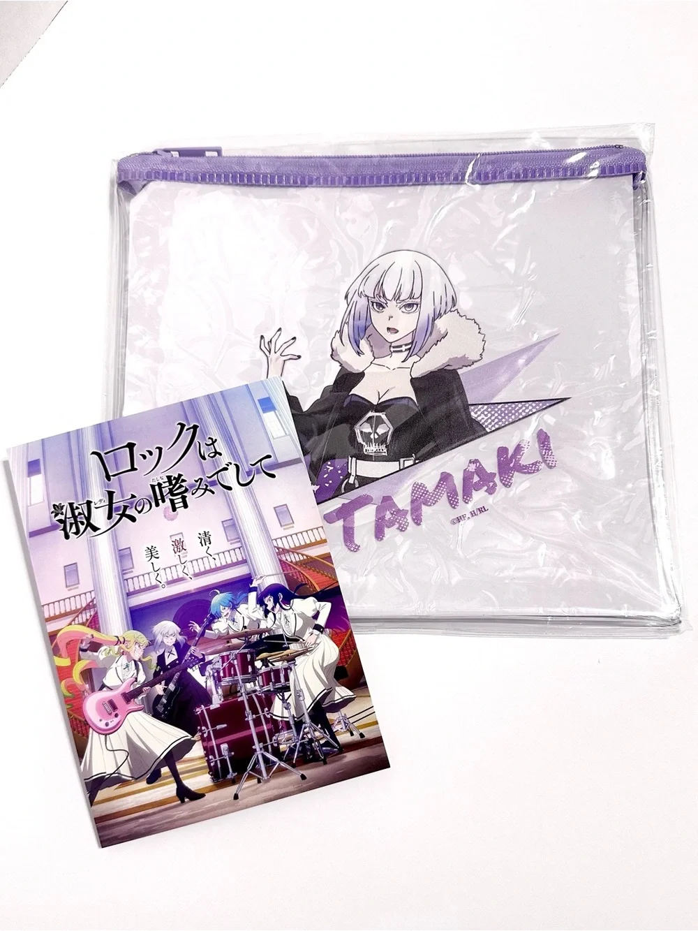 Rock is a Lady’s Modesty clear pencil makeup pouch with bonus postcard - Tamaki